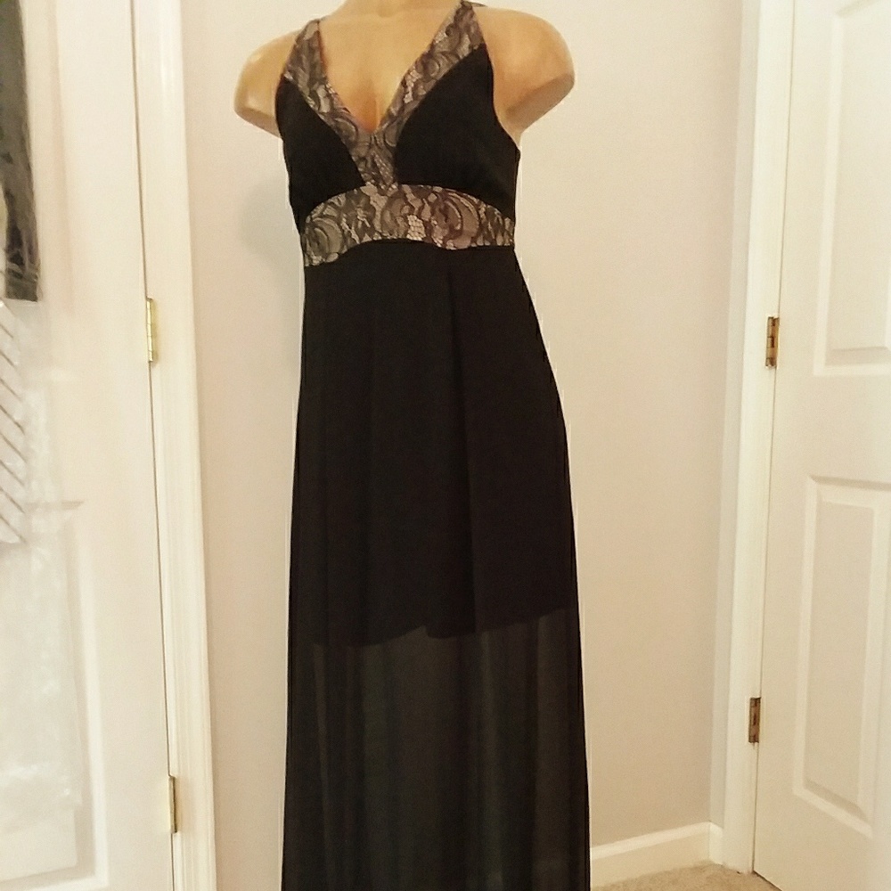 BCBGeneration Black Panel Gown